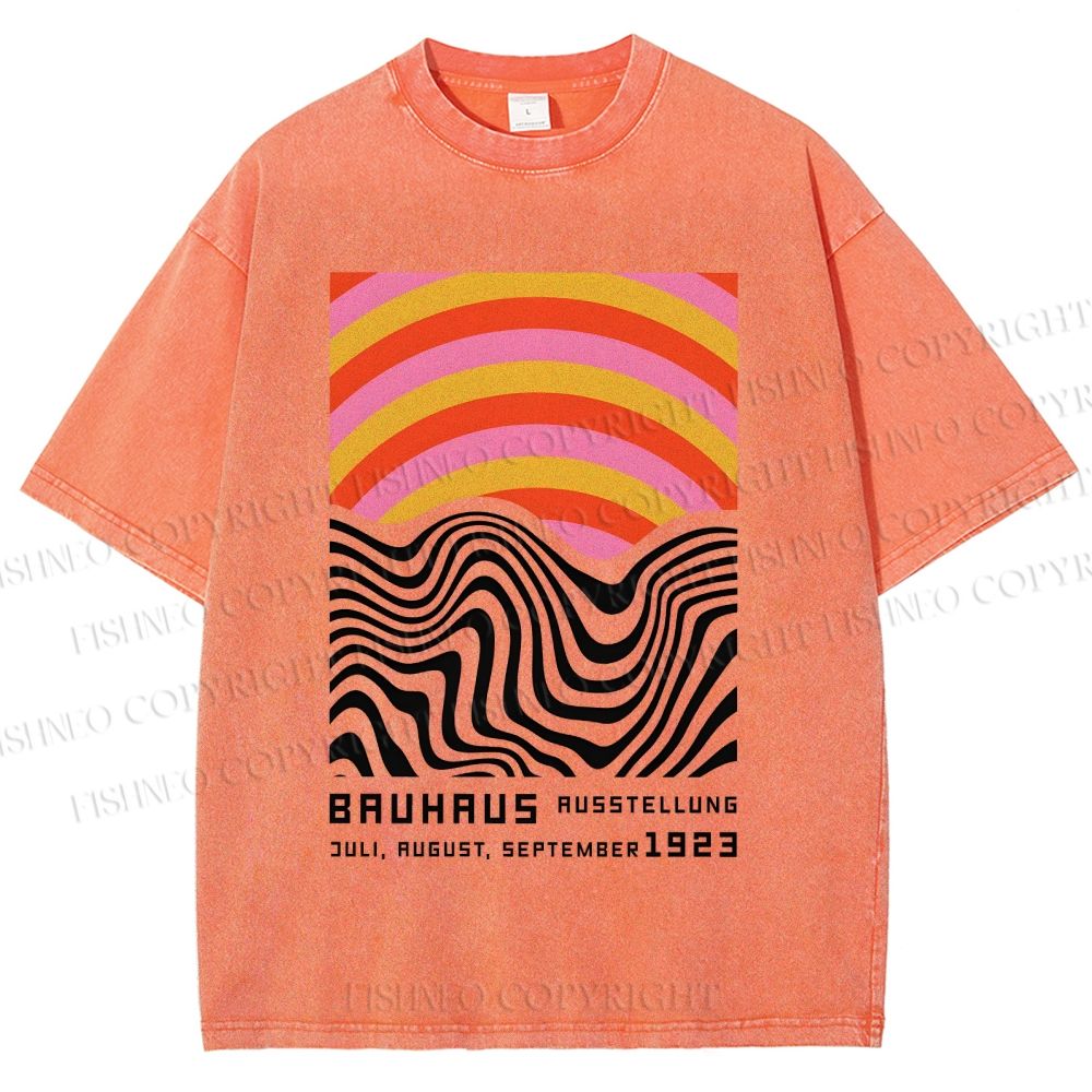 Unisex Bauhaus Geometry Printed Washed Tee