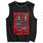 Unisex Dancing Printed Washed Tank Top