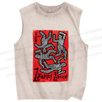Unisex Dancing Printed Washed Tank Top