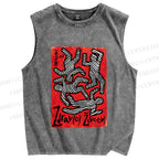 Unisex Dancing Printed Washed Tank Top