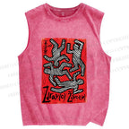 Unisex Dancing Printed Washed Tank Top