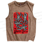 Unisex Dancing Printed Washed Tank Top