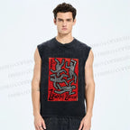 Unisex Dancing Printed Washed Tank Top