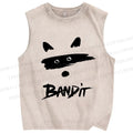 Unisex Bandit Printed Washed Tank Top