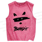 Unisex Bandit Printed Washed Tank Top