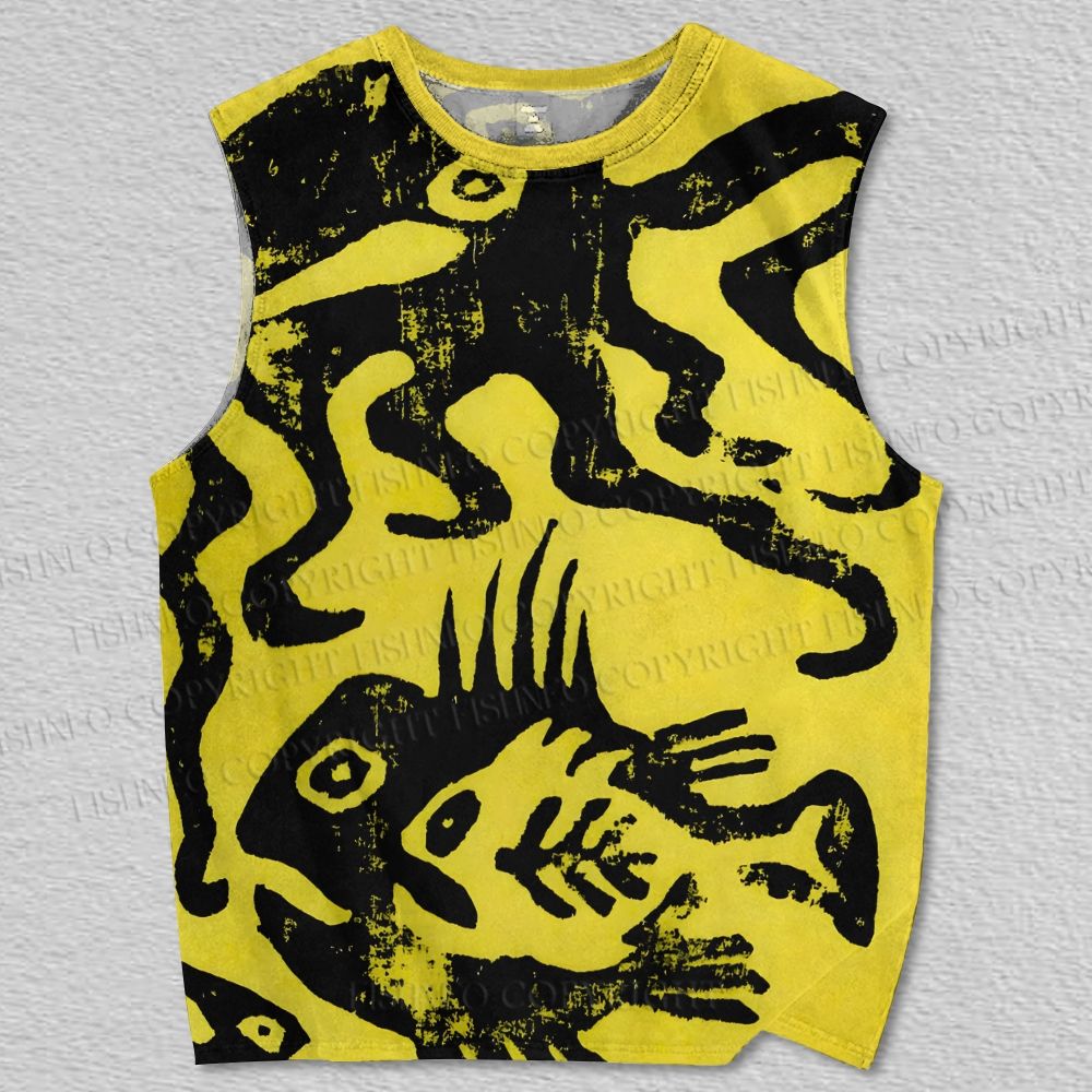 Unisex Artistic Octopus Fish Printed Tank Top