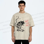 Unisex Fuck The Past Printed Washed Tee