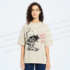 Unisex Fuck The Past Printed Washed Tee