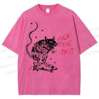 Unisex Fuck The Past Printed Washed Tee