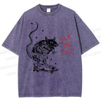 Unisex Fuck The Past Printed Washed Tee
