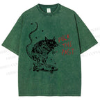 Unisex Fuck The Past Printed Washed Tee