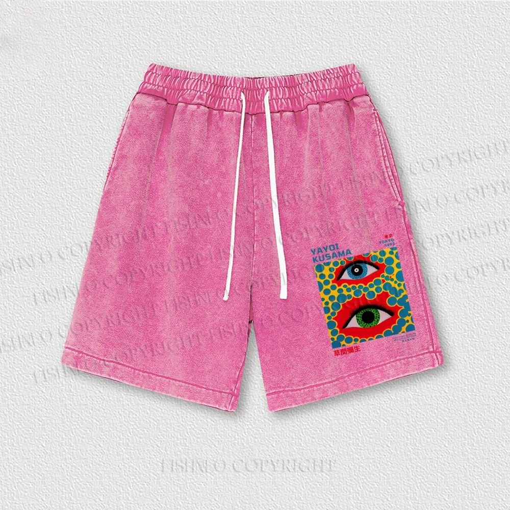 Japanese Yayoi Kusama Eye Washed Vintage Shorts