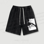 The Cat is Watching Today Washed Vintage Shorts
