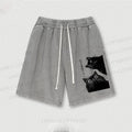 The Cat is Watching Today Washed Vintage Shorts