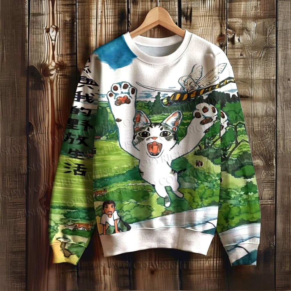 Japanese Cat Graffiti Sweatshirt