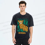 Unisex Yayoi Kusama Panther Printed Washed Tee
