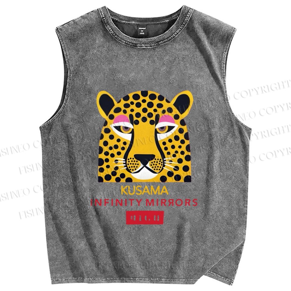 Unisex Yayoi Kusama Printed Washed Tank Top