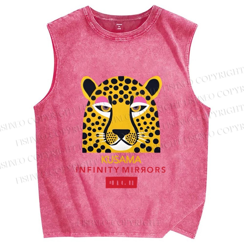 Unisex Yayoi Kusama Printed Washed Tank Top