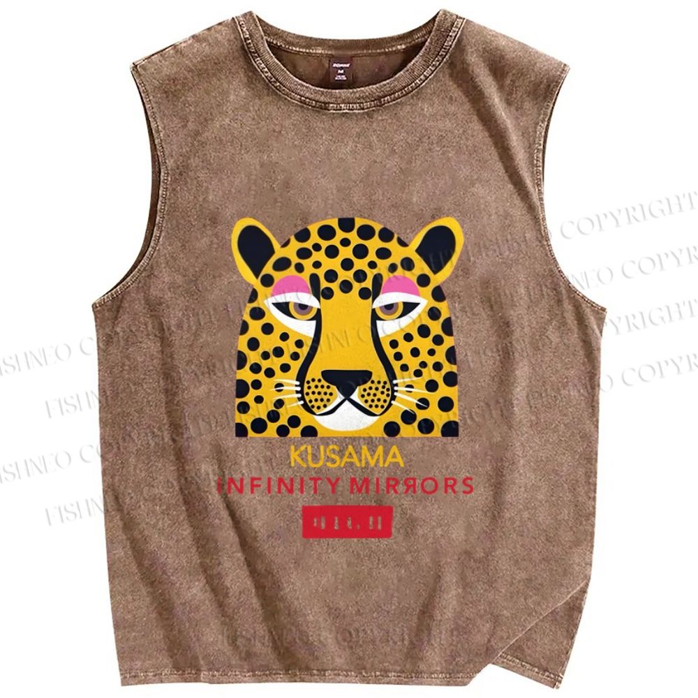 Unisex Yayoi Kusama Printed Washed Tank Top