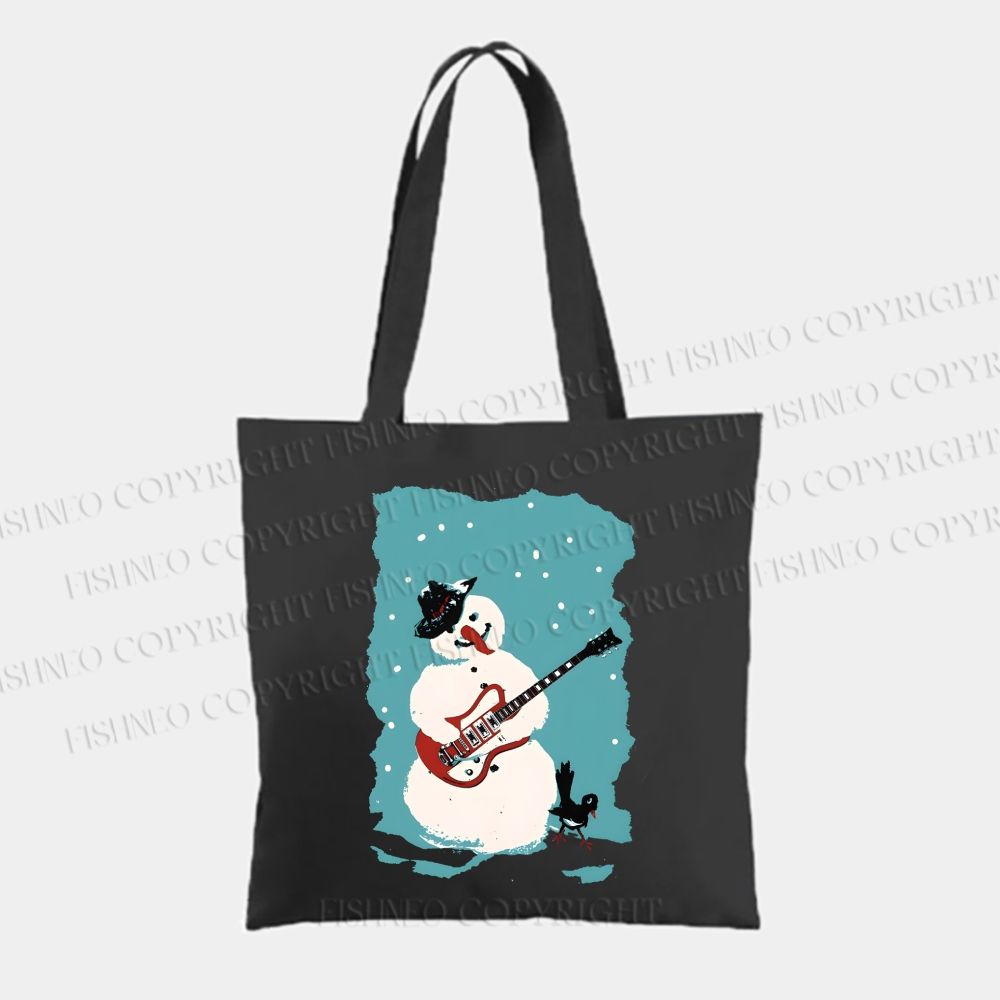 Rock Snowman Printed Tote Bag