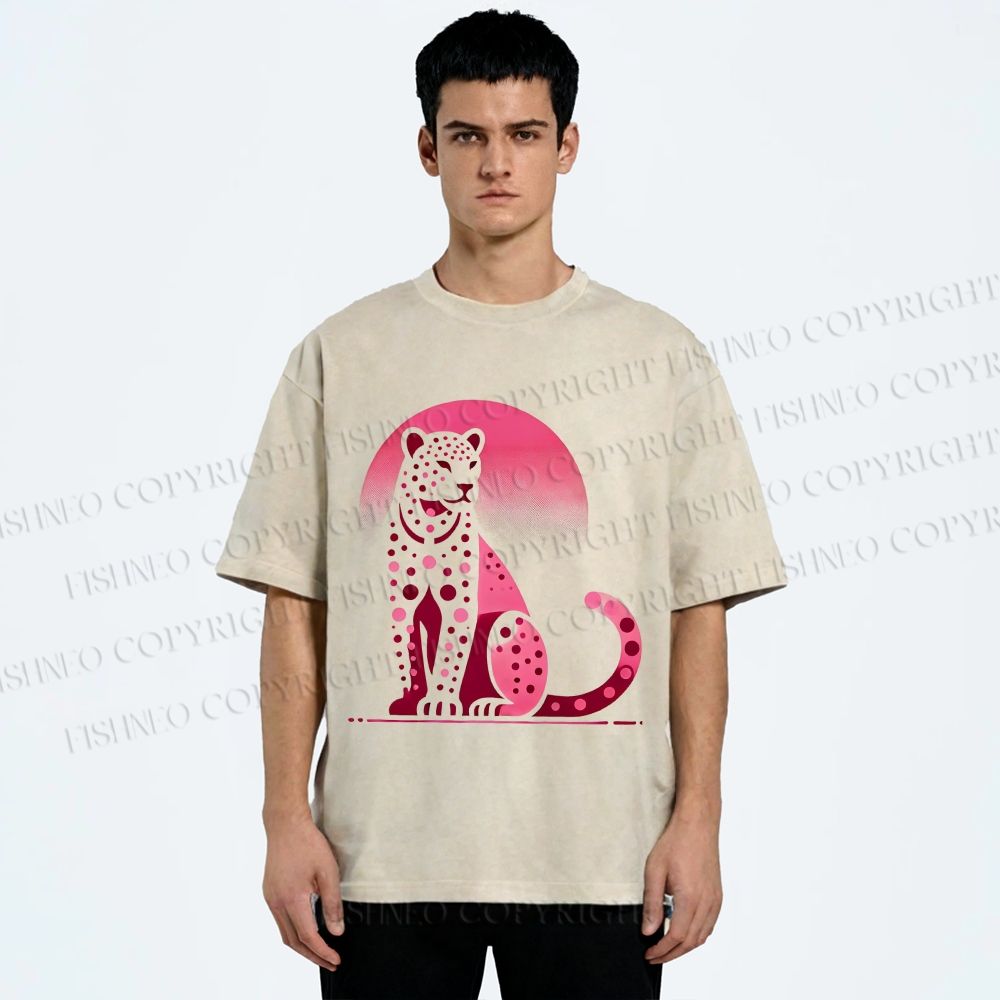 Unisex Pink Panther Printed Washed Tee