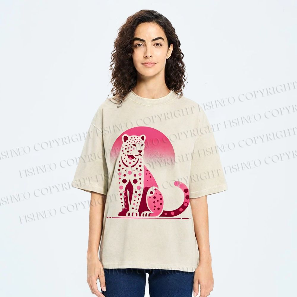 Unisex Pink Panther Printed Washed Tee