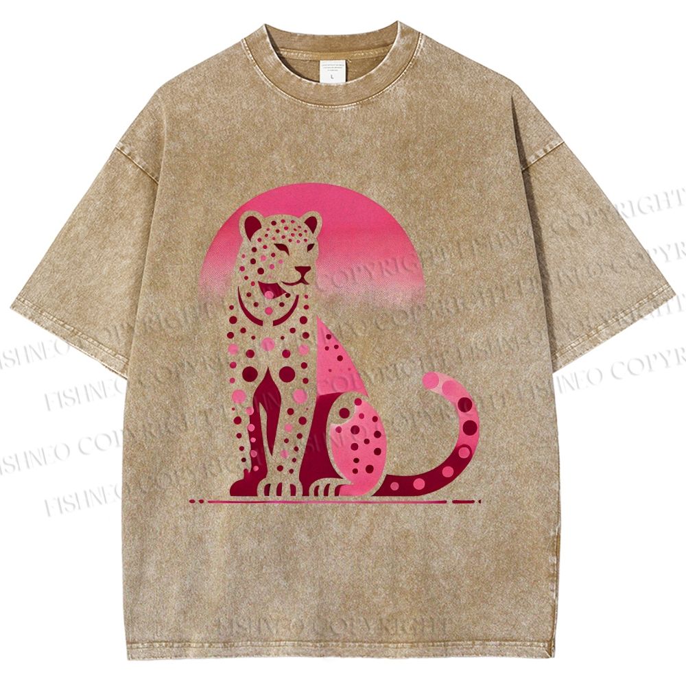 Unisex Pink Panther Printed Washed Tee