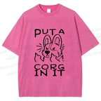 Unisex Dog Put a Cork in it Printed Washed Tee