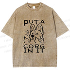 Unisex Dog Put a Cork in it Printed Washed Tee