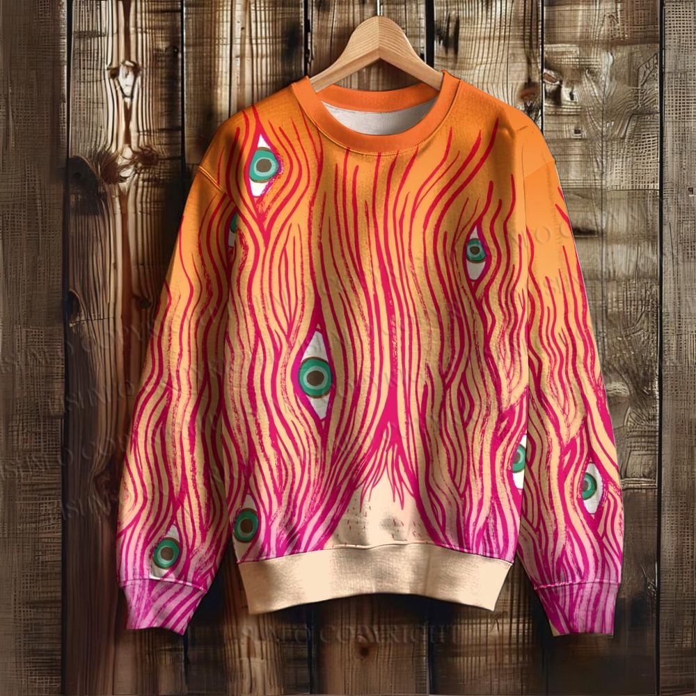 Artistic Abstract Eyes Printed Sweatshirt