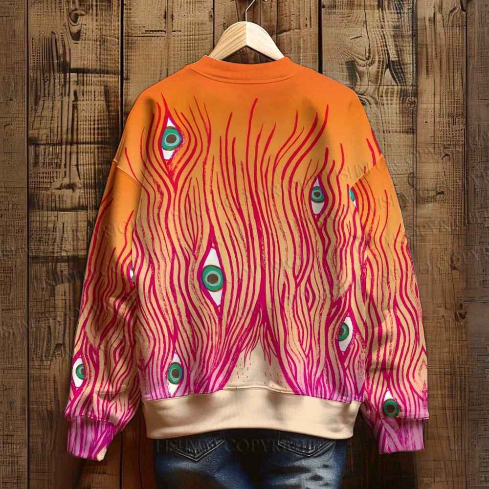 Artistic Abstract Eyes Printed Sweatshirt