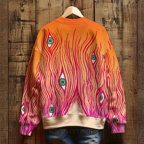 Artistic Abstract Eyes Printed Sweatshirt