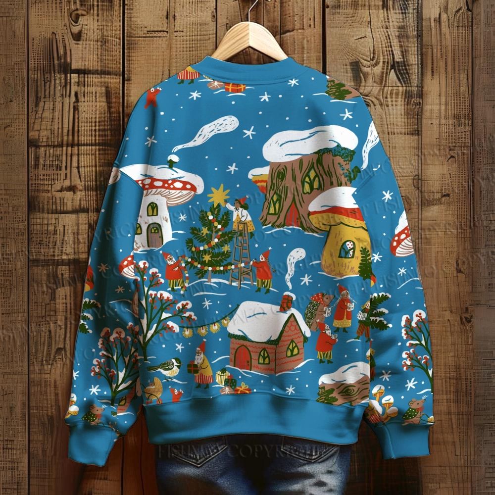 Casual Christmas Printed Sweatshirt