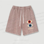 Bauhaus Art Eyes Printed Washed Vintage Shorts