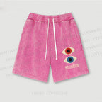 Bauhaus Art Eyes Printed Washed Vintage Shorts