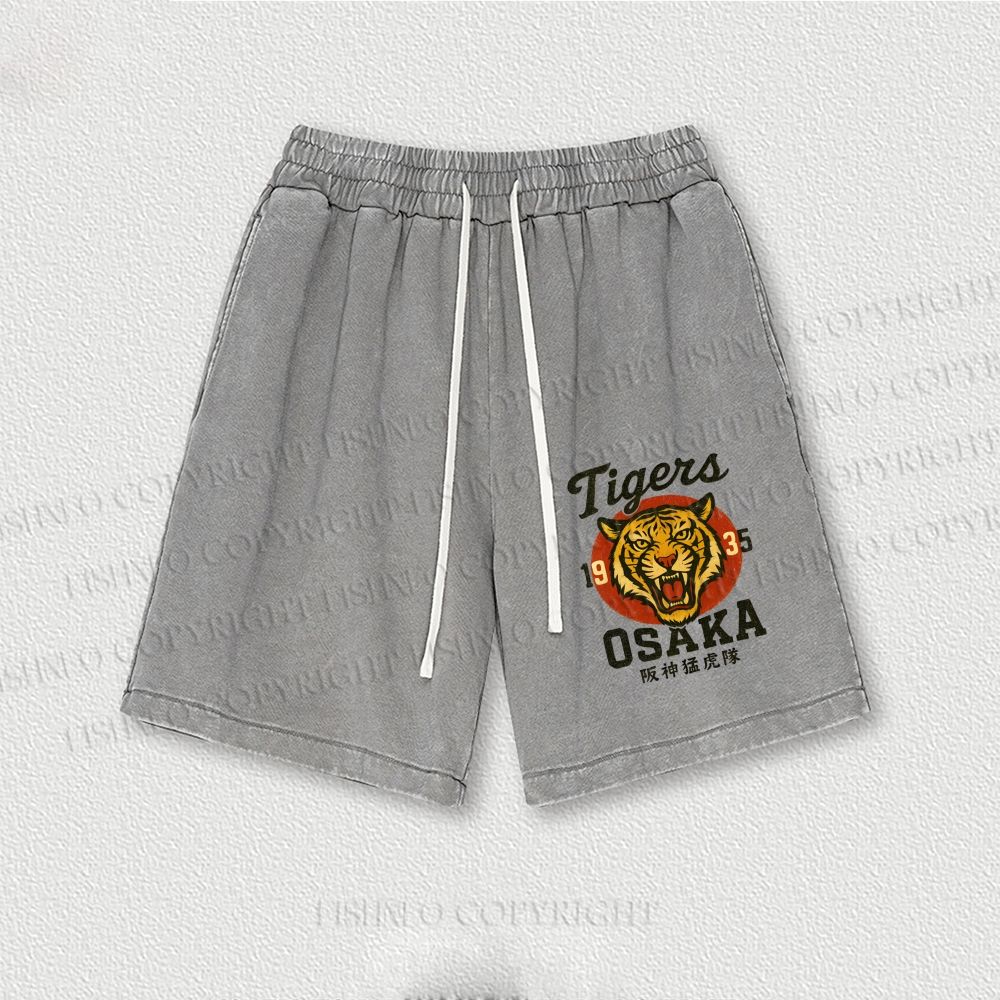 Tiger Osaka Printed Washed Vintage Shorts