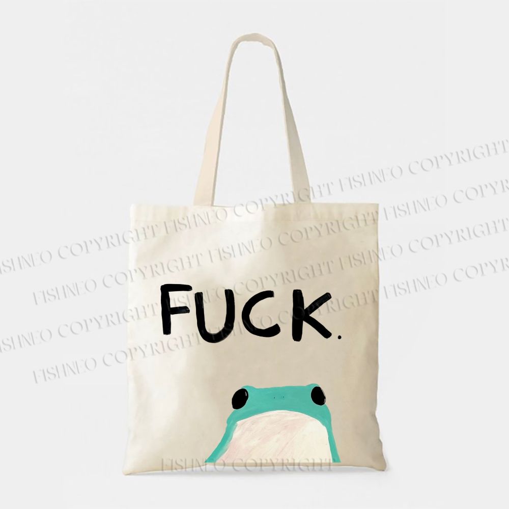 Fuck Frog Printed Tote Bag