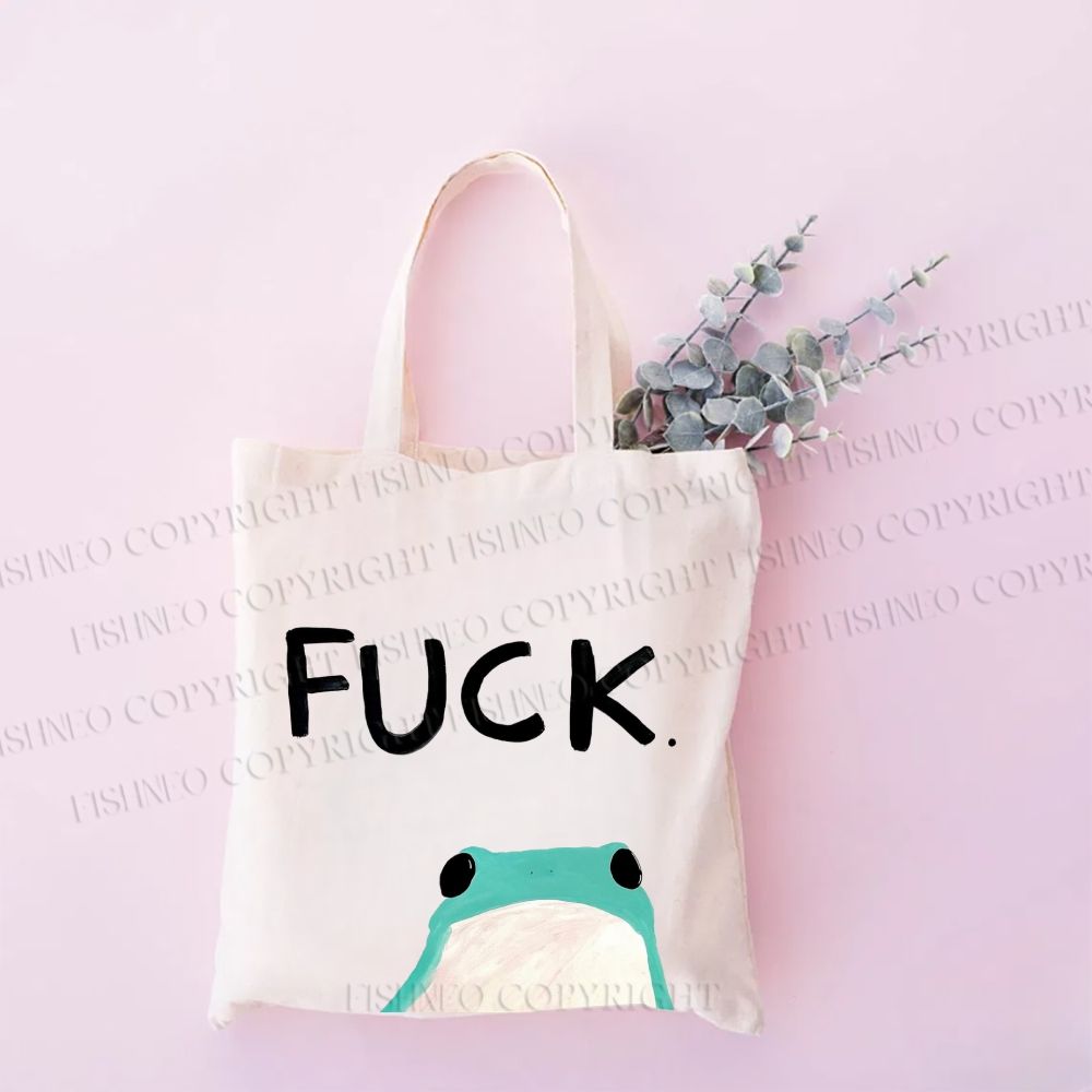 Fuck Frog Printed Tote Bag