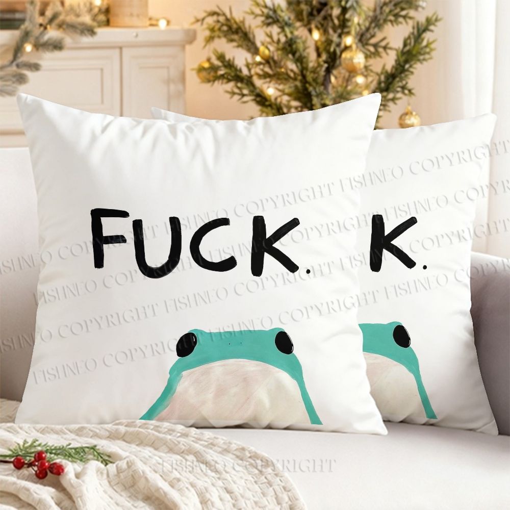 Fuck Frog Printed Throw Pillow