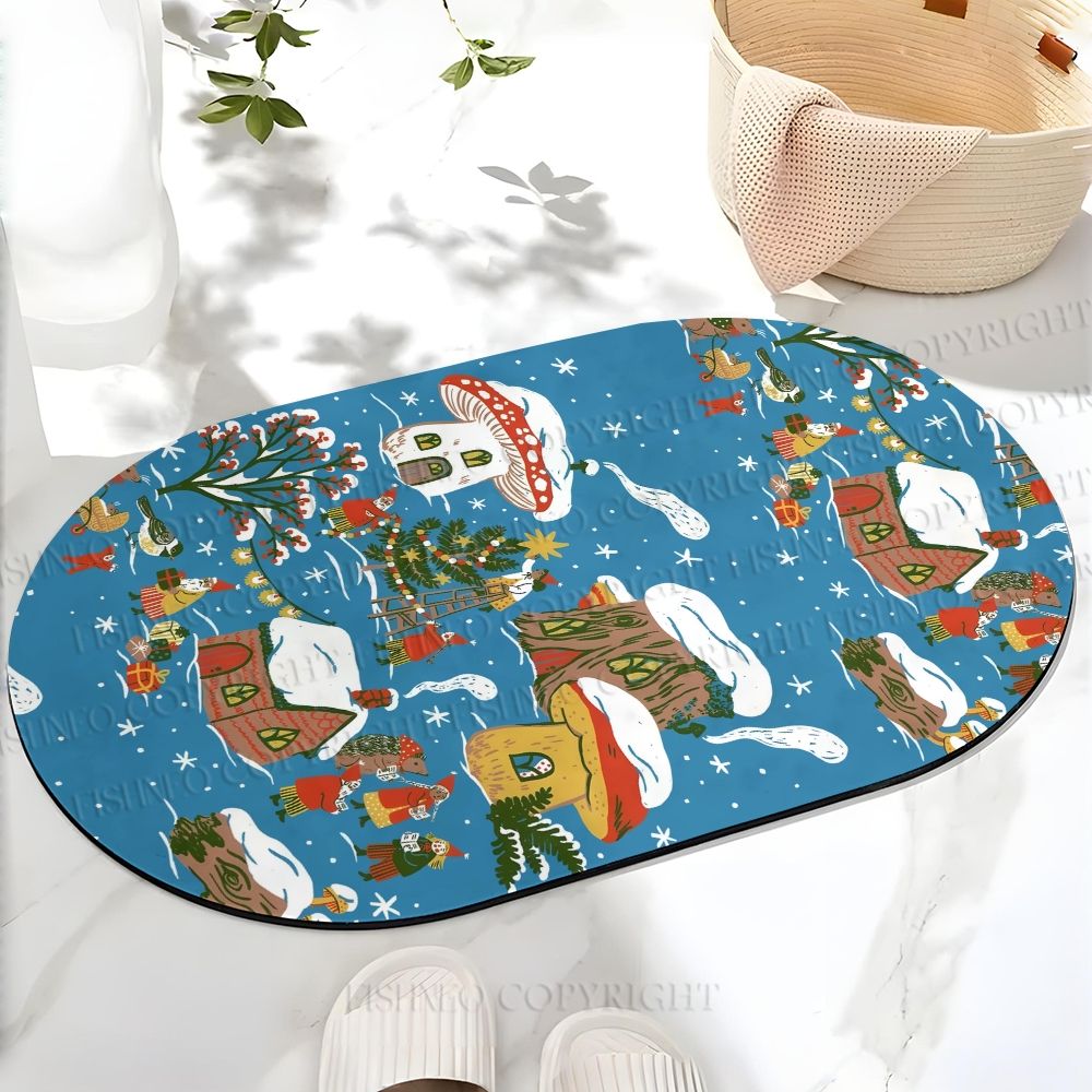 Christmas Printed Bath Mat