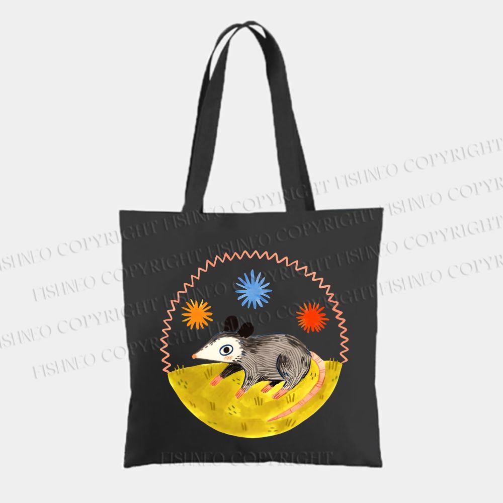Cute Opossum Printed Tote Bag