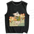 Unisex Postman Opossum Printed Washed Tank Top