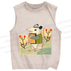 Unisex Postman Opossum Printed Washed Tank Top
