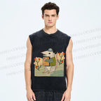 Unisex Postman Opossum Printed Washed Tank Top