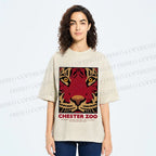 Unisex Zoo Tiger Poster Printed Washed Tee