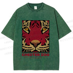 Unisex Zoo Tiger Poster Printed Washed Tee