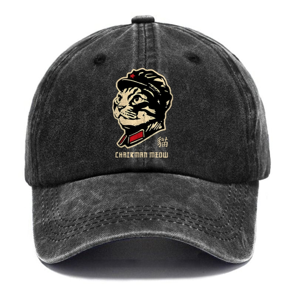 Chinese Spirit Cat Washed Cap