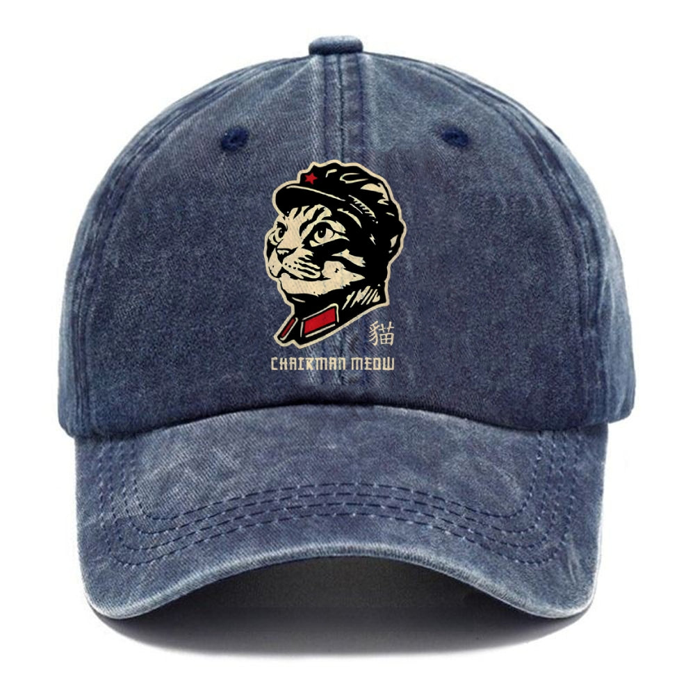 Chinese Spirit Cat Washed Cap