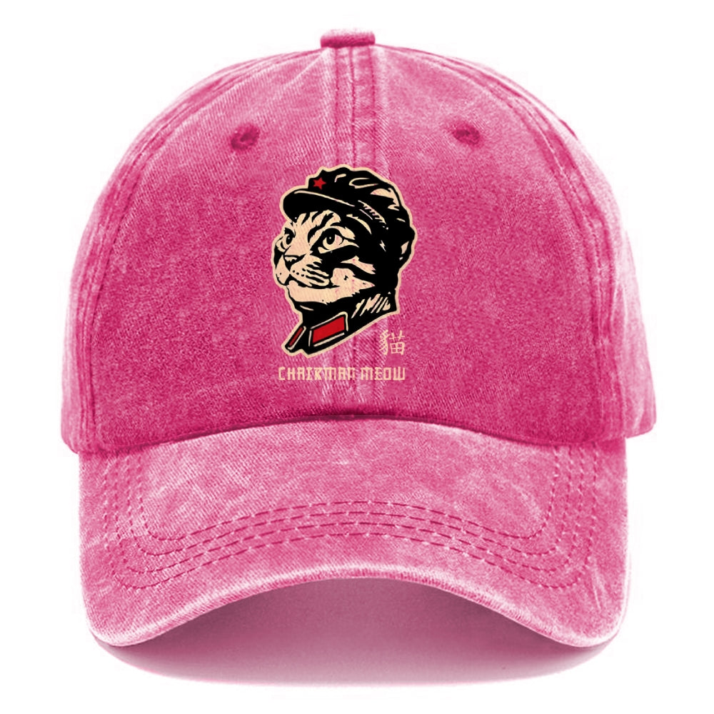 Chinese Spirit Cat Washed Cap