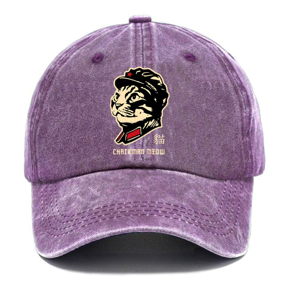 Chinese Spirit Cat Washed Cap